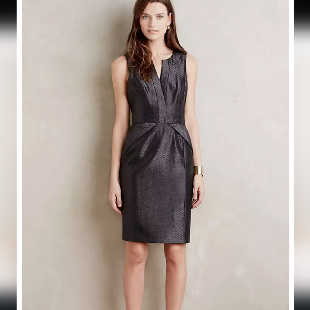 Maeve Cross Front Sheath Cocktail Dress SZ.2P Black